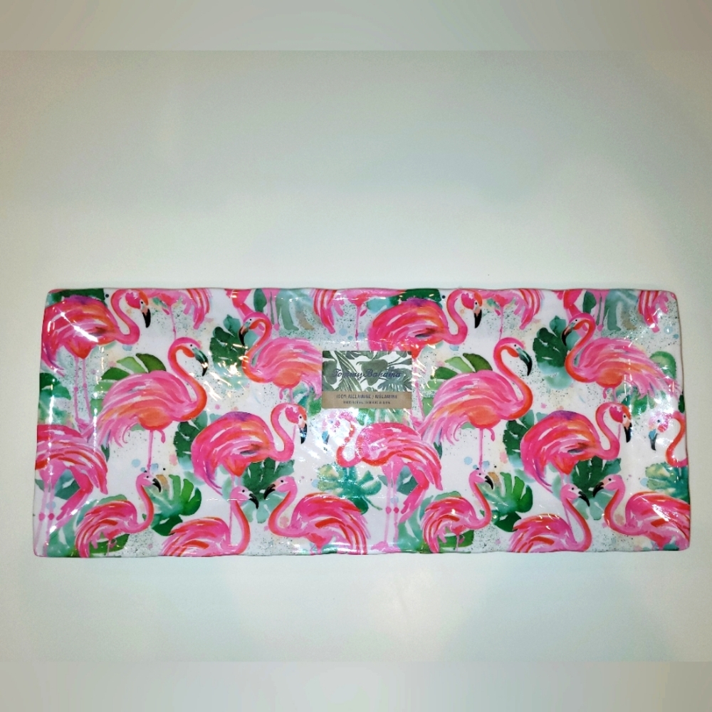 🦩 NEW Tommy Bahama Flamingo Serving tray